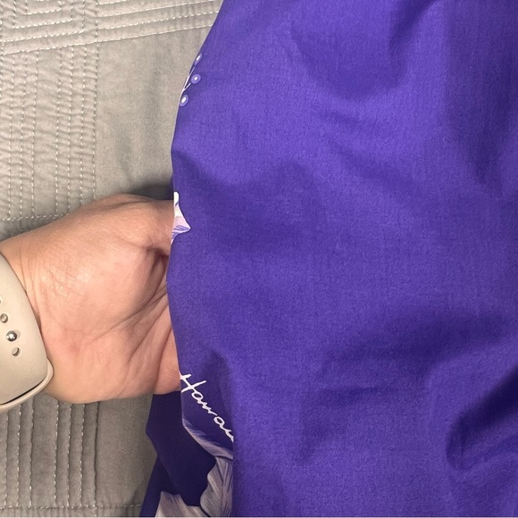 Kalena Fashions of Hawaii Dress Size XL Purple Tropical Floral Muumuu Patio - Picture 9 of 11